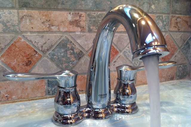 Bathroom sink installation