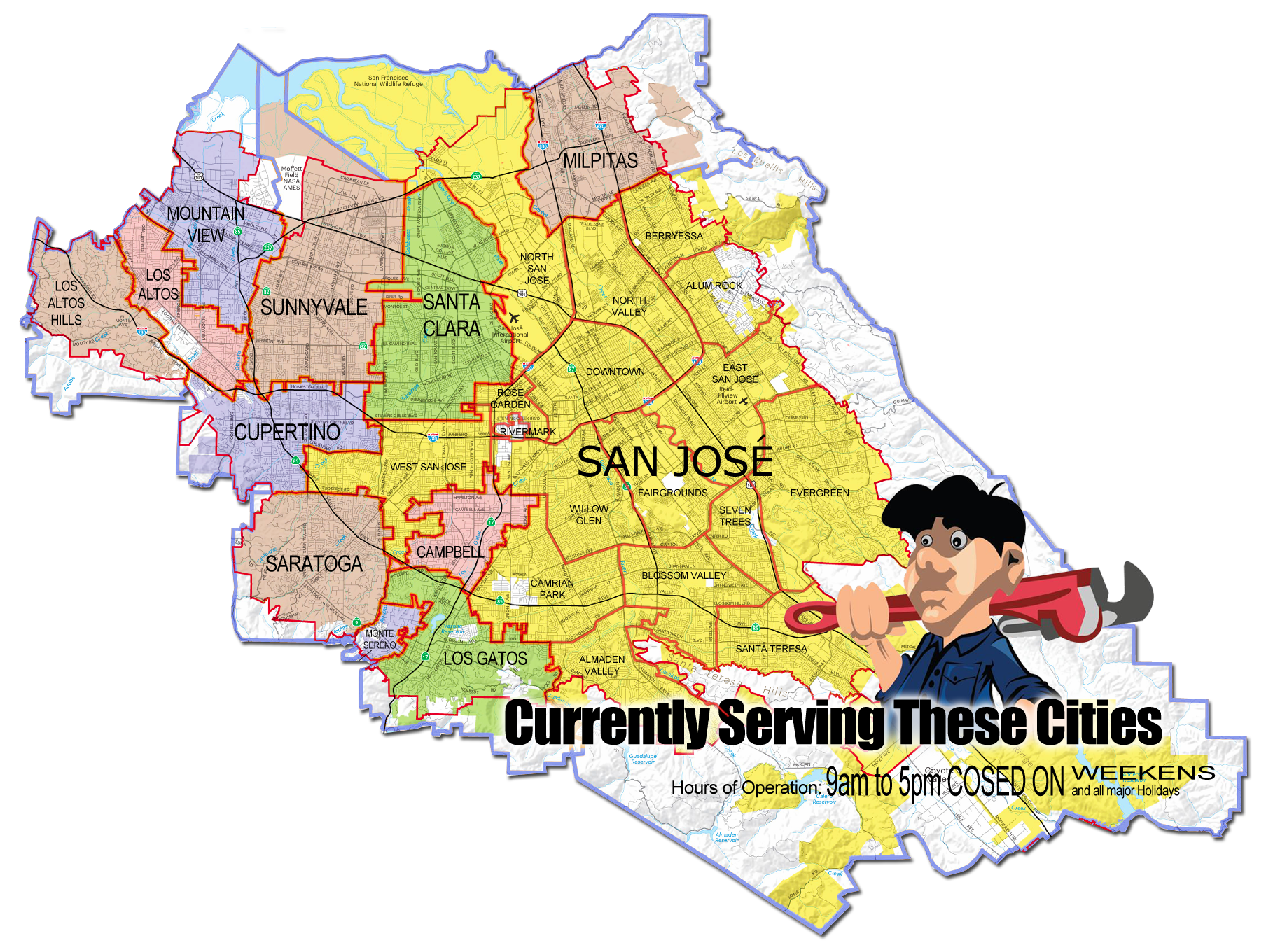 Service Area Map San Jose