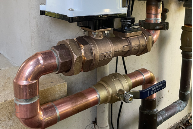 Water Flow Controller Installed